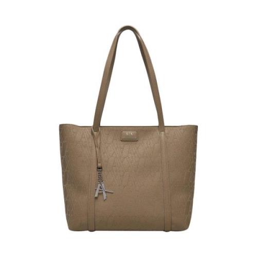 Beige Shopper Tas Elegant Metalen Details Armani Exchange , Beige , Da...