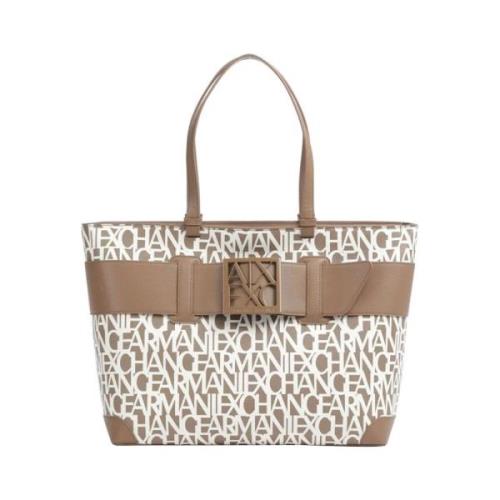 Beige Minimalistische Shopper Tas Armani Exchange , Beige , Dames