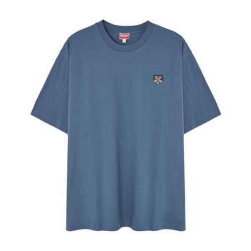 Blauw Logo Geborduurd Shirt Kenzo , Blue , Heren