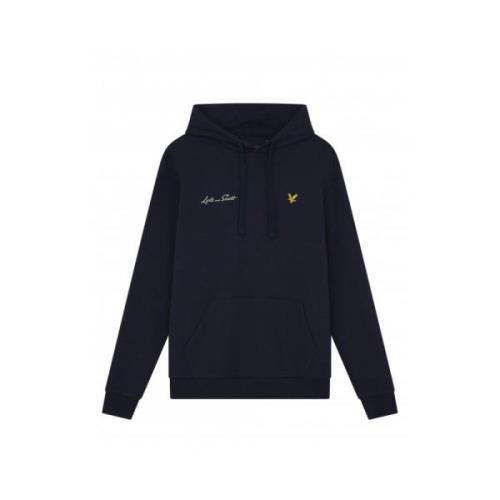 Geborduurde letter hoodie navy Lyle & Scott , Blue , Heren