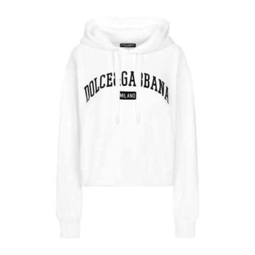 Hoodie met Logo Dolce & Gabbana , White , Dames