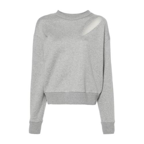 Grijze Sweater met Cut-Out Details Alexander McQueen , Gray , Dames