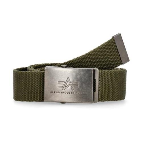 Nylon Canvas Riem met Metalen Gesp Alpha Industries , Green , Heren