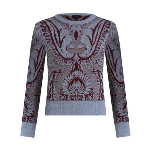 Burgundy Paisley Jacquard Sweater Etro , Multicolor , Dames