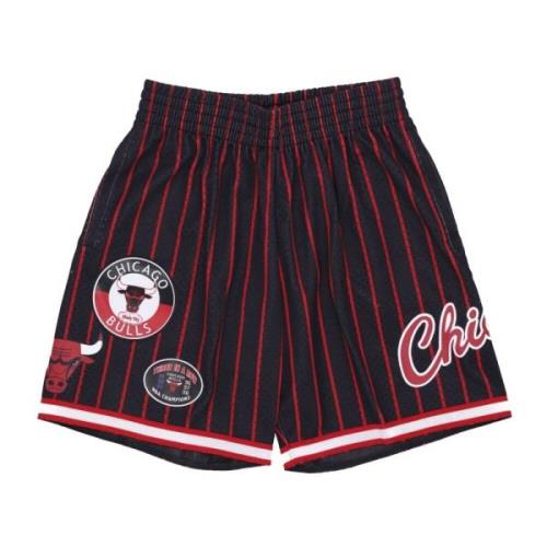 Chicago Bulls Basketbalshorts Zwart/Rood Mitchell & Ness , Black , Her...