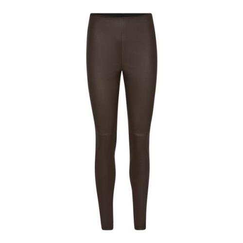 Stretch Leren Leggings Rain Drum MOS Mosh , Brown , Dames