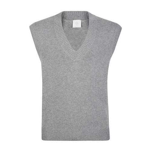 V-Hals Wol Gilet Eleventy , Gray , Heren