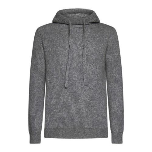 Grijze Hoodie Sweater Cappuccio Roberto Collina , Gray , Heren