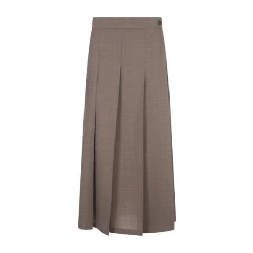 Taupe Geplooide Rok P.a.r.o.s.h. , Brown , Dames