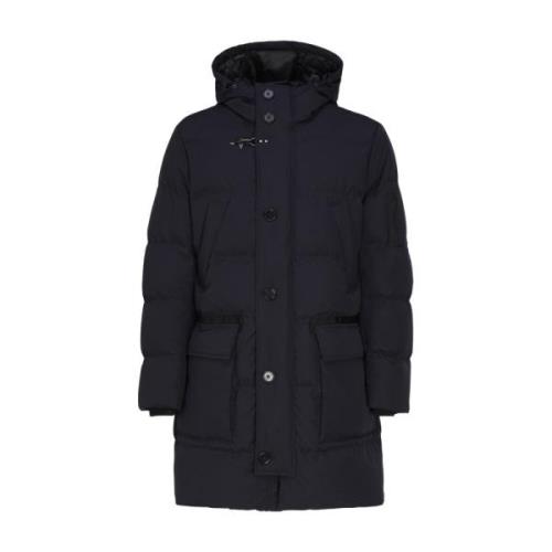 Blauwe Gewatteerde Parka met Capuchon Fay , Blue , Heren