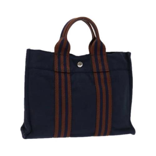 Pre-owned Canvas handbags Hermès Vintage , Blue , Dames