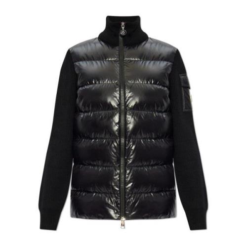 Cardigan met een gewatteerde voorkant Moncler , Black , Dames