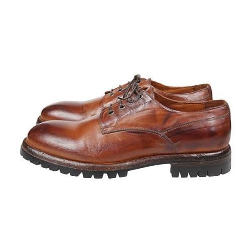 Buffel Leren Derby Schoen Eleventy , Brown , Heren