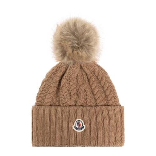 Wollen muts met pompon Moncler , Beige , Dames