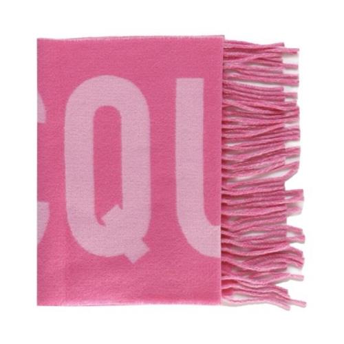 Roze Wol Fringe Sjaal Jacquemus , Pink , Unisex