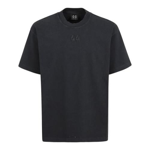 Zwart Katoenen Crew Neck T-Shirt 44 Label Group , Black , Heren