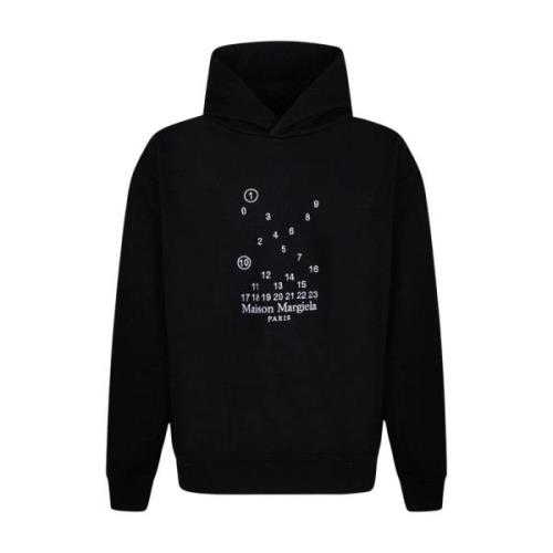 Zwarte Logo Hoodie Maison Margiela , Black , Heren