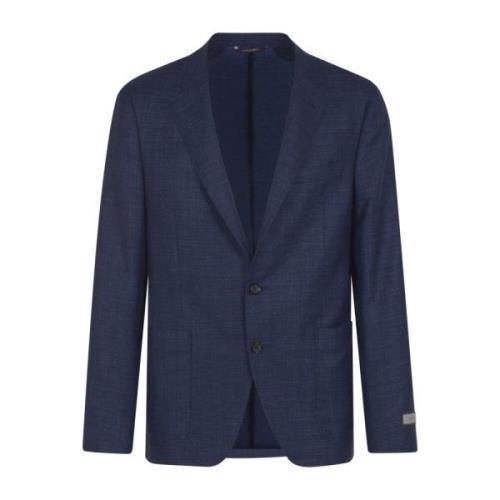 Blauwe Jassen met Voering Canali , Blue , Heren