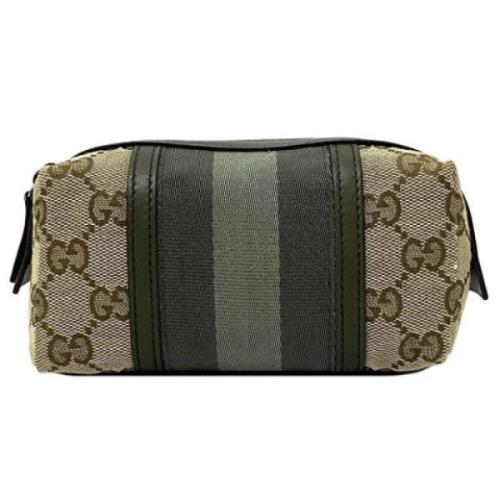 Pre-owned Canvas pouches Gucci Vintage , Beige , Dames