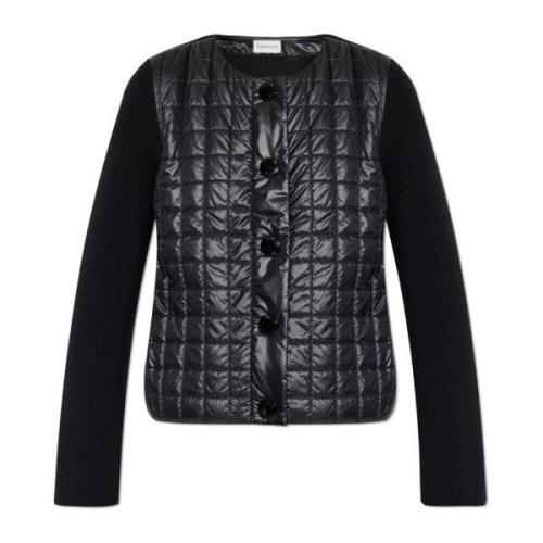 Cardigan met een gewatteerde voorkant Moncler , Black , Dames