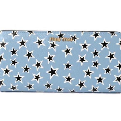 Pre-owned Leather wallets Miu Miu Pre-owned , Blue , Dames