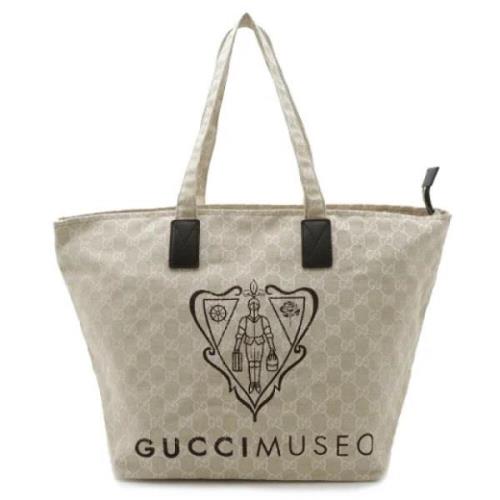 Pre-owned Canvas totes Gucci Vintage , Beige , Dames