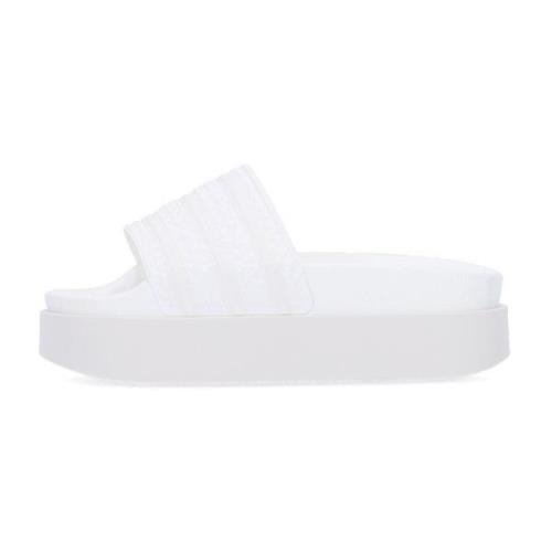 Bonega Sliders met Trefoil Logo Adidas , White , Dames