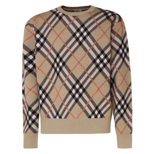 Vintage Check Wollen Trui Burberry , Beige , Heren