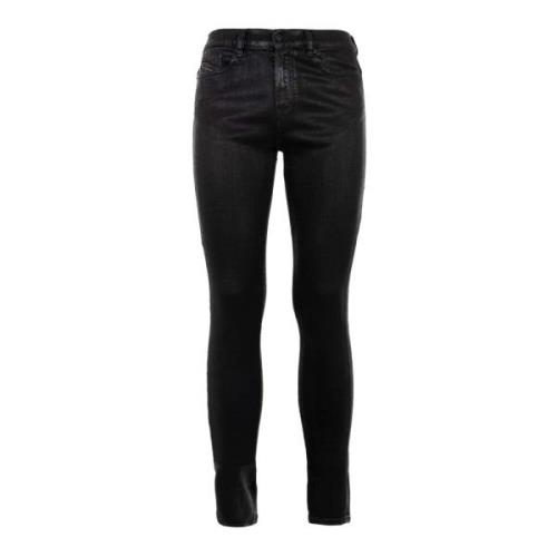 Slim Fit Zwarte Denim Jeans Diesel , Black , Heren