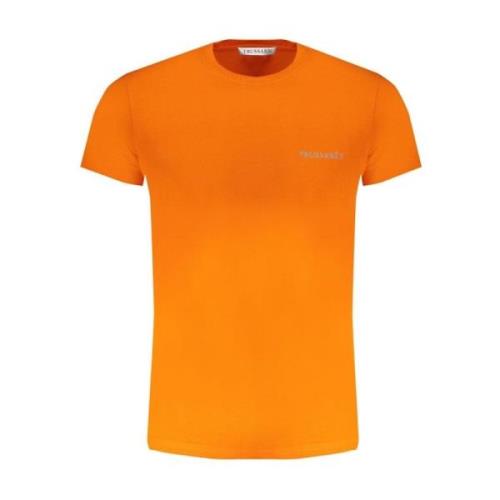 Katoenen Crew Neck Print T-Shirt Trussardi , Orange , Heren