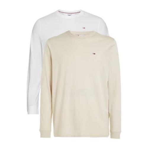 2-Pack Biologisch Katoenen T-Shirts - Wit Tommy Jeans , Beige , Heren