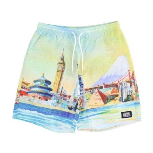 Lichte Nylon Easy Trekkoord Shorts HUF , Multicolor , Heren