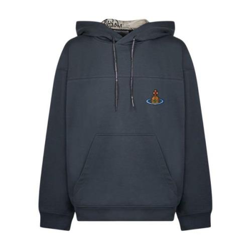 Grijze Raglan Hoodie met Geborduurd Logo Vivienne Westwood , Gray , He...