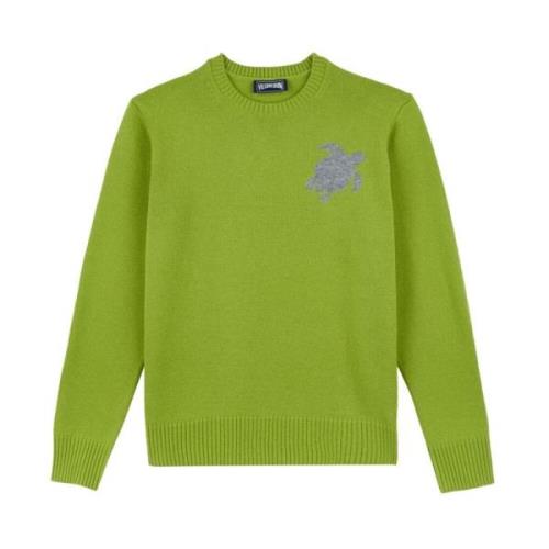 Herenwol en kasjmier schildpadsweater Vilebrequin , Green , Heren