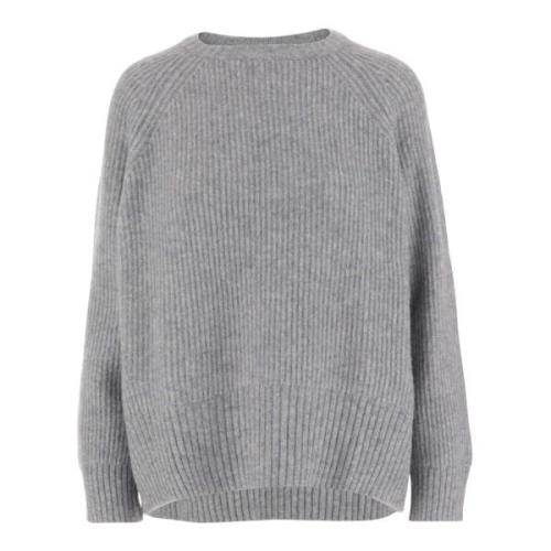 Kasjmier Crew Neck Trui Grijs Allude , Gray , Dames