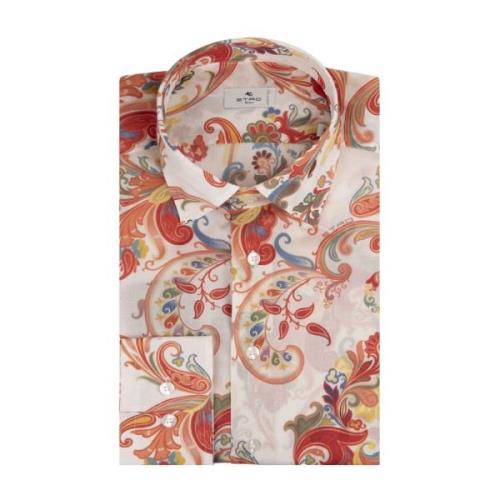 Bloemen Paisley Print Herenoverhemd Etro , Multicolor , Heren