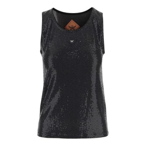 Stijlvolle mouwloze tops voor vrouwen MCM , Black , Dames