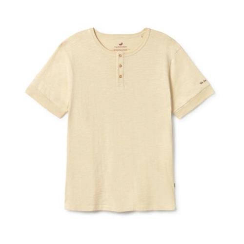 Ocean Geborduurd T-shirt Twothirds , Beige , Heren