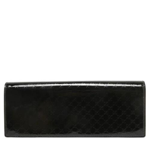 Pre-owned Leather clutches Gucci Vintage , Black , Dames