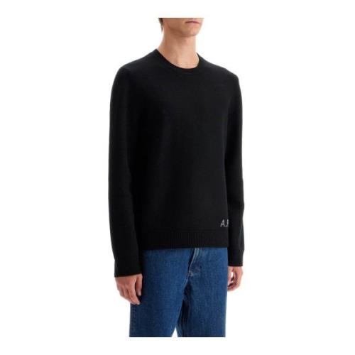 Compacte wollen pullover trui A.p.c. , Black , Heren