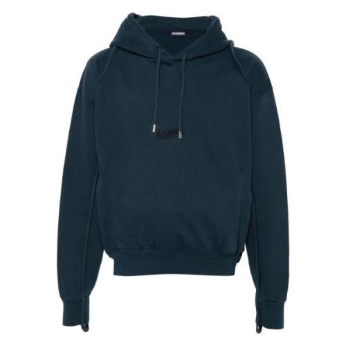 Camargue Hoodie Donkerblauw Katoen Jersey Jacquemus , Blue , Heren