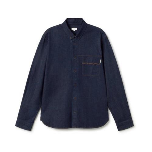 Denim Stone Wash Shirt Horssten Twothirds , Blue , Heren