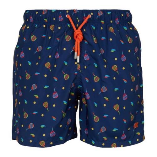 Blauwe Zwembroek met Padel Motief Gallo , Multicolor , Heren