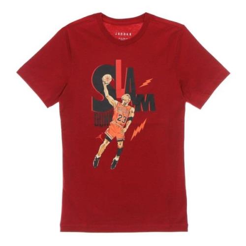 Crew Neck T-shirt Regular Fit Print Jordan , Red , Heren