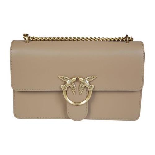 Klassieke Vitello Love One Tas Pinko , Beige , Dames