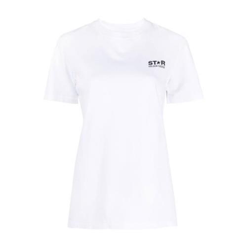 Wit Logo Print T-shirt Golden Goose , White , Dames