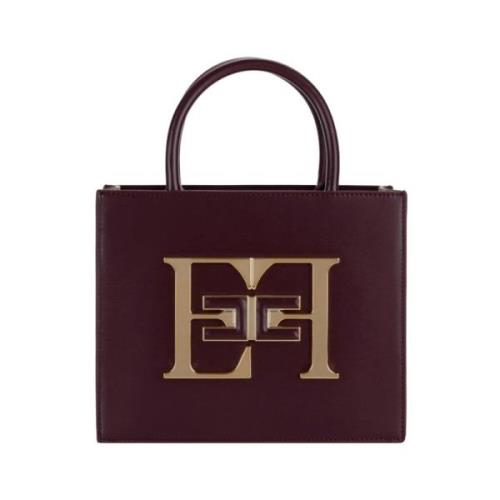 Bordeaux Handtas met Gouden Details Elisabetta Franchi , Brown , Dames