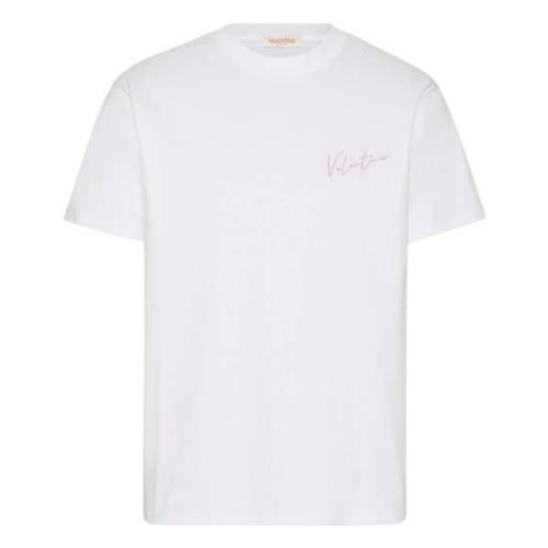 Witte T-shirts en Polos met VLogo Valentino Garavani , White , Heren