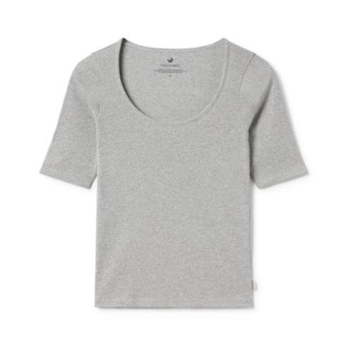 Elegant Scoop Neckline Top Twothirds , Gray , Dames