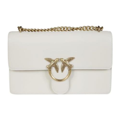 Klassieke Vitello Love One Handtas Pinko , White , Dames